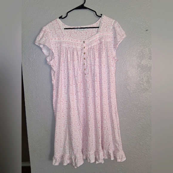 Eileen West Ditsy Floral Cap Sleeve Short Nightgown Trad Wife Sz Large - Picture 1 of 7
